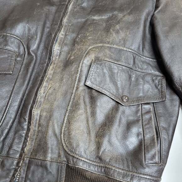 US Vintage Leather G-1 Flight Jacket Vietnam War No Lining Medium / Large - Picture 4 of 11